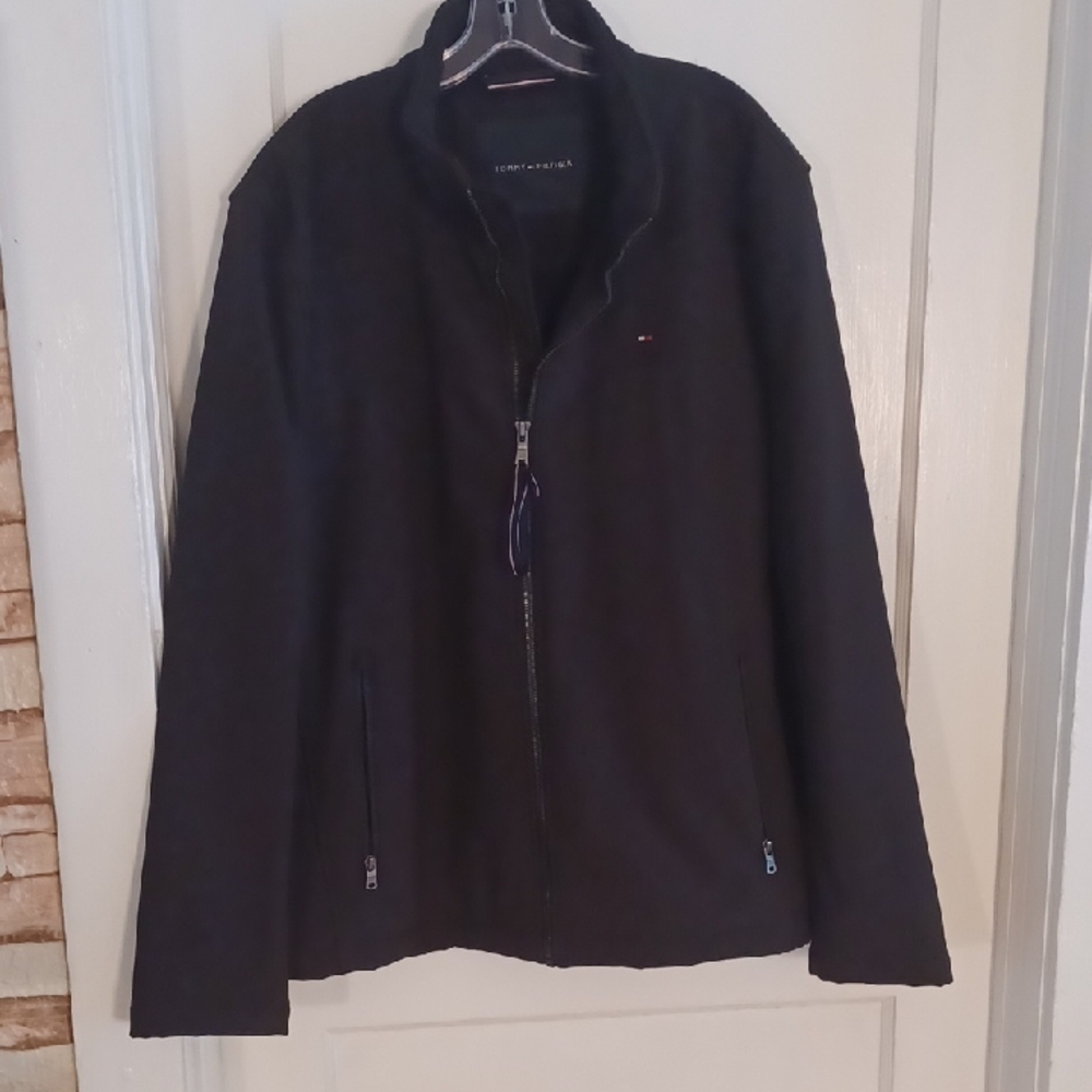 Black Zip-Up Jacket Tommy Hilfiger Mens Size Xlarge